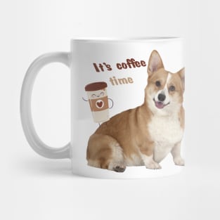 Corgi loves his morning coffee Mug